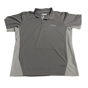 Columbia Polo Shirt Mens Medium Gray Omni Shade Omni Wick Short Sleeve 1637391